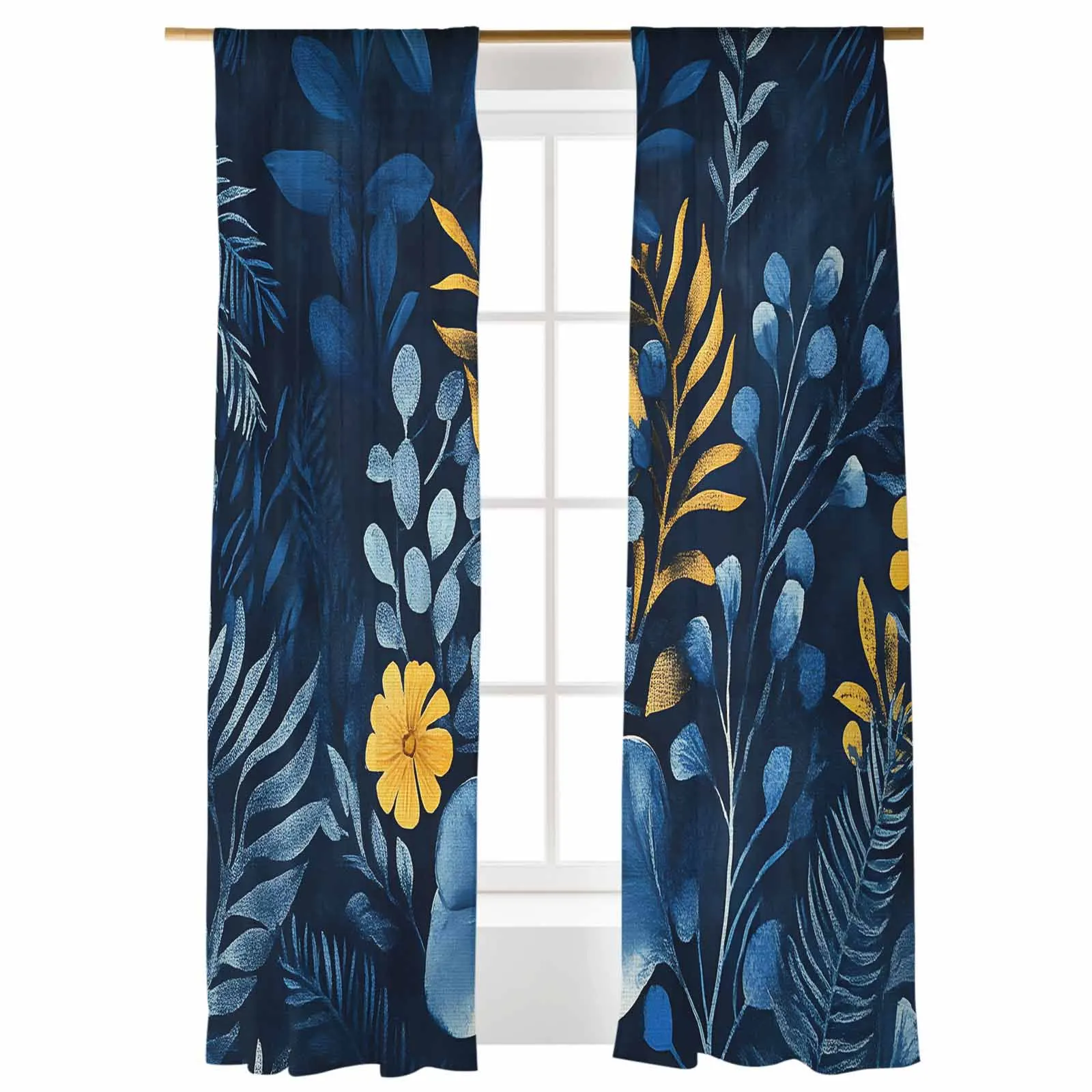 Retro Blue Plant Curtain Window Tulle Curtains For Living Room Kitchen Window Treatments Voile Curtains
Retro Blue Plant Curtain Window Tulle Curtains For Living Room Kitchen Window Treatments Voile Curtains