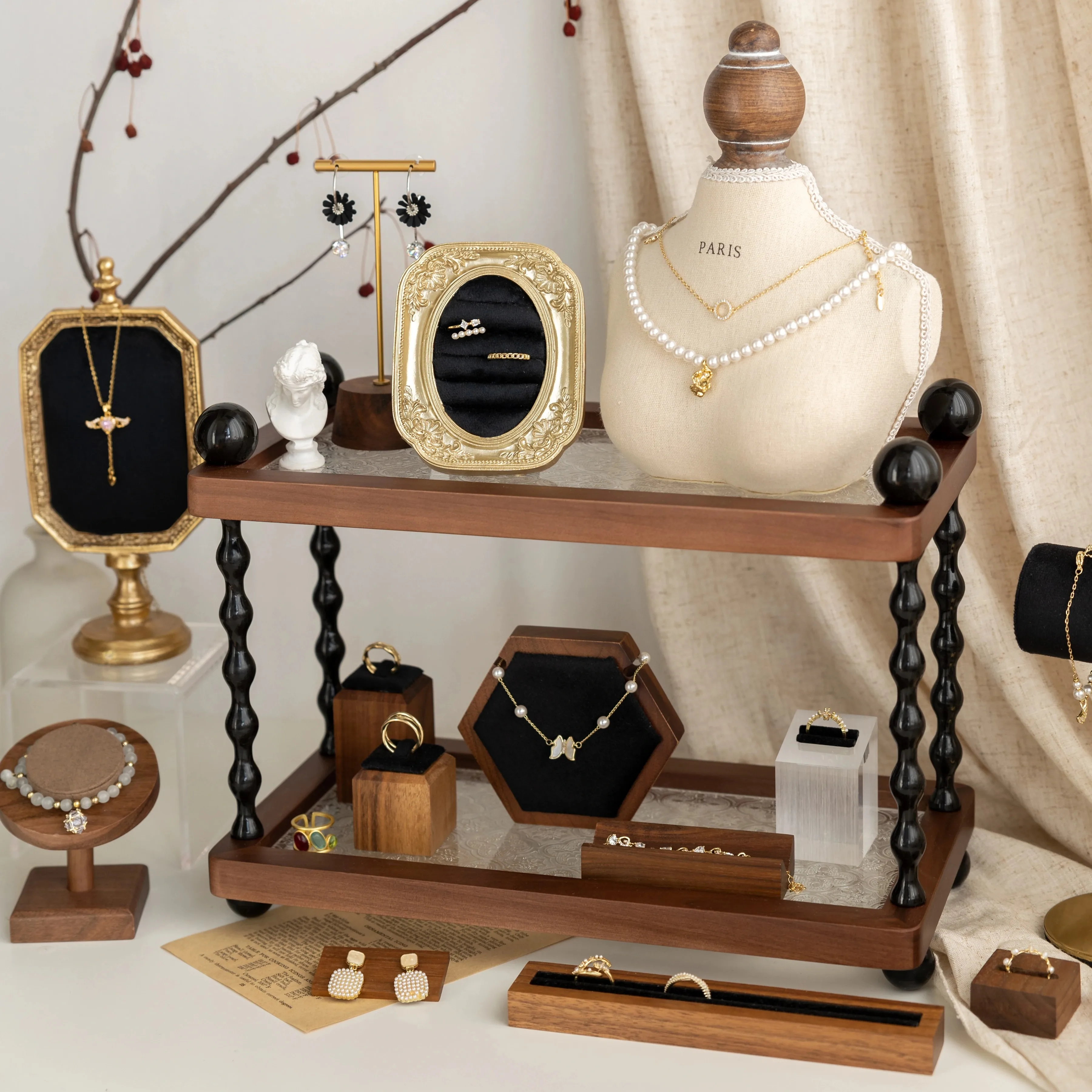 Elegant Chinese Style Begonia Flower Stand, Tall Jewelry Holder for Rings Necklaces, Decorative Market Display
Elegant Chinese Style Begonia Flower Stand, Tall Jewelry Holder for Rings Necklaces, Decorative Market Display