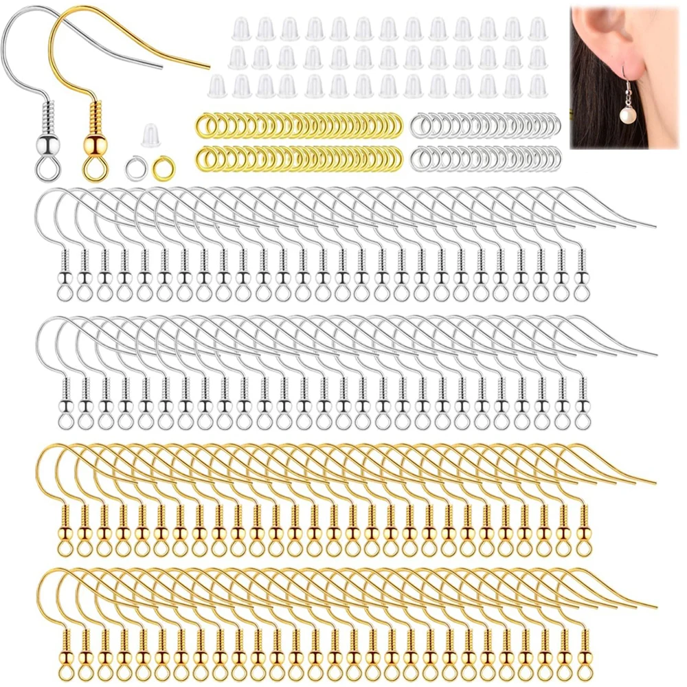 400 PCS Hypoallergenic Earring Hooks Earring Making Kit with Jump Rings and Clear Rubber Earring Backs for Jewelry Making
400 PCS Hypoallergenic Earring Hooks Earring Making Kit with Jump Rings and Clear Rubber Earring Backs for Jewelry Making