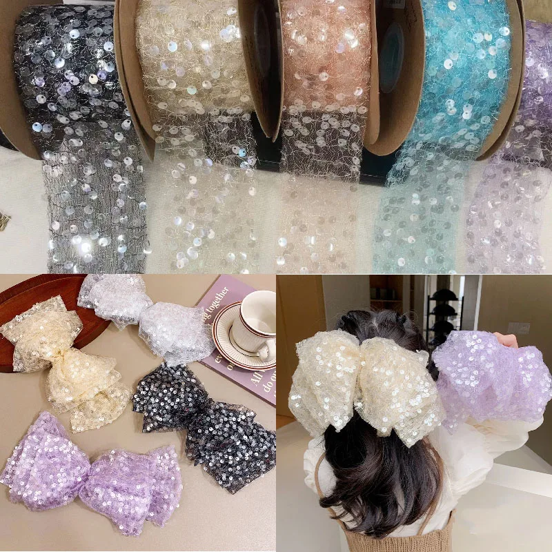5cm 7.5cm Sequin Glitter Tulle Ribbon Wide Tutu Mesh Fabric For Big Hairbows Material Clip Collar Hair Accessory Handmade Crafts
5cm 7.5cm Sequin Glitter Tulle Ribbon Wide Tutu Mesh Fabric For Big Hairbows Material Clip Collar Hair Accessory Handmade Crafts
