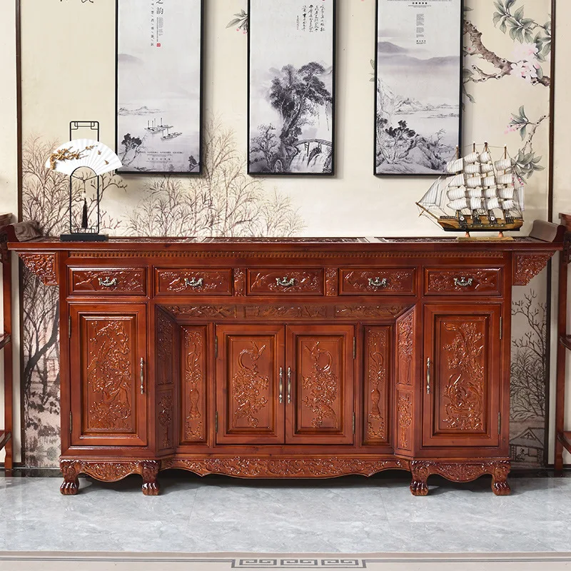 Chinese solid wood Shentai villa strip table retro carving
Chinese solid wood Shentai villa strip table retro carving
