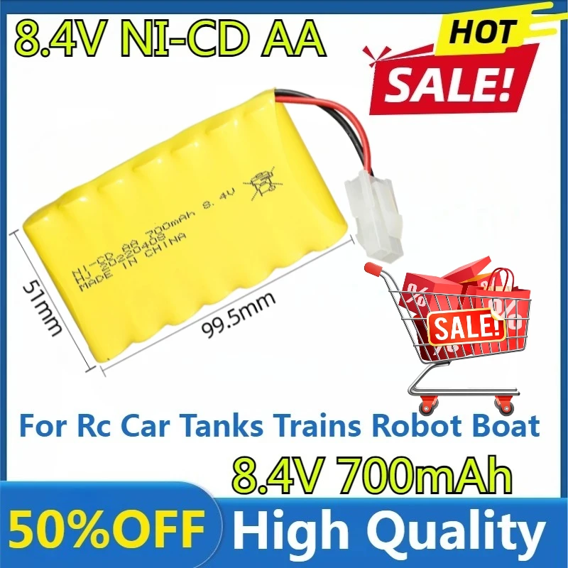 For Rc Car Tanks Trains Robot Boat Gun Toys AA 8.4v Rechargeable Battery New High Quality Replaceable 8.4V 700mAh Ni-CD Battery
For Rc Car Tanks Trains Robot Boat Gun Toys AA 8.4v Rechargeable Battery New High Quality Replaceable 8.4V 700mAh Ni-CD Battery