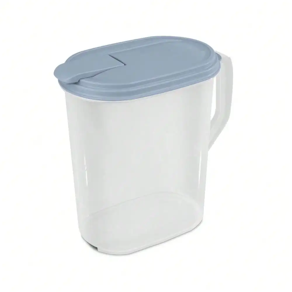 , Pitcher, 1 Gallon Pitcher, Clear Plastic, Flip-top Spout, Light Blue, plastic, 1 gal, perfect for chilled drink preparation.
, Pitcher, 1 Gallon Pitcher, Clear Plastic, Flip-top Spout, Light Blue, plastic, 1 gal, perfect for chilled drink preparation.