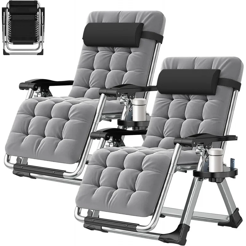 2026 NEW:2 Pack Zero Chair, Outdoor Lounge Chairs Loungers with Removable Cushion,Headrest,Cup Holder,Reclini
2026 NEW:2 Pack Zero Chair, Outdoor Lounge Chairs Loungers with Removable Cushion,Headrest,Cup Holder,Reclini