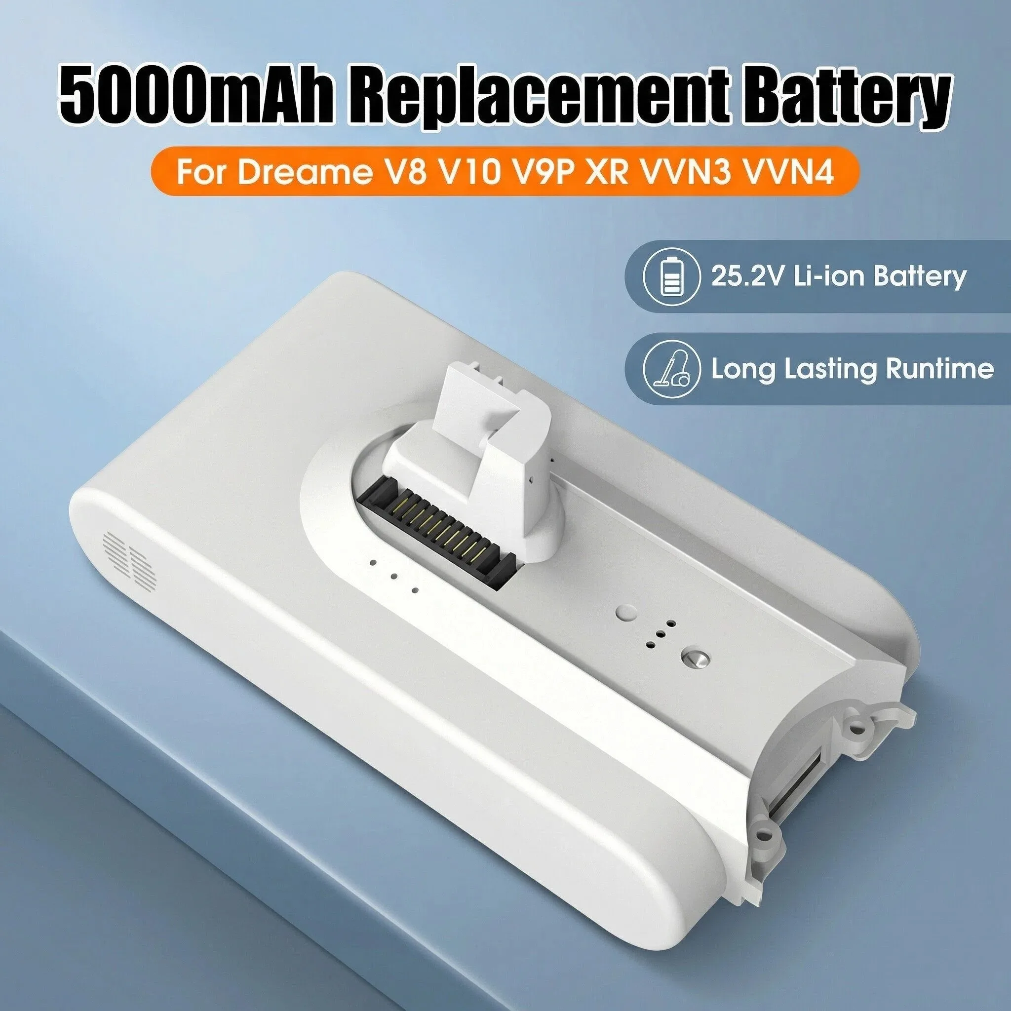 25 2V 5000mAh Li Ion Replacement Battery For Dreame V8 V10 V9P XR VVN3 VVN4 Handheld Cordless Vacuum Cleaner Parts
25 2V 5000mAh Li Ion Replacement Battery For Dreame V8 V10 V9P XR VVN3 VVN4 Handheld Cordless Vacuum Cleaner Parts