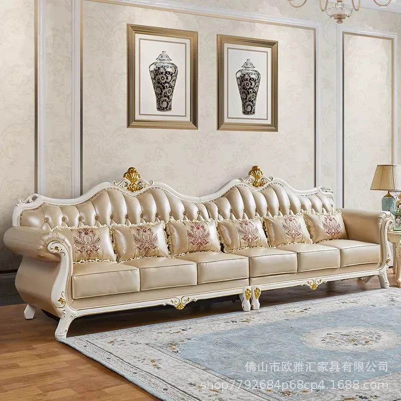 HYS European leather four-person sofa straight row multi-person luxury large apartment villa full solid wood carving flower
HYS European leather four-person sofa straight row multi-person luxury large apartment villa full solid wood carving flower