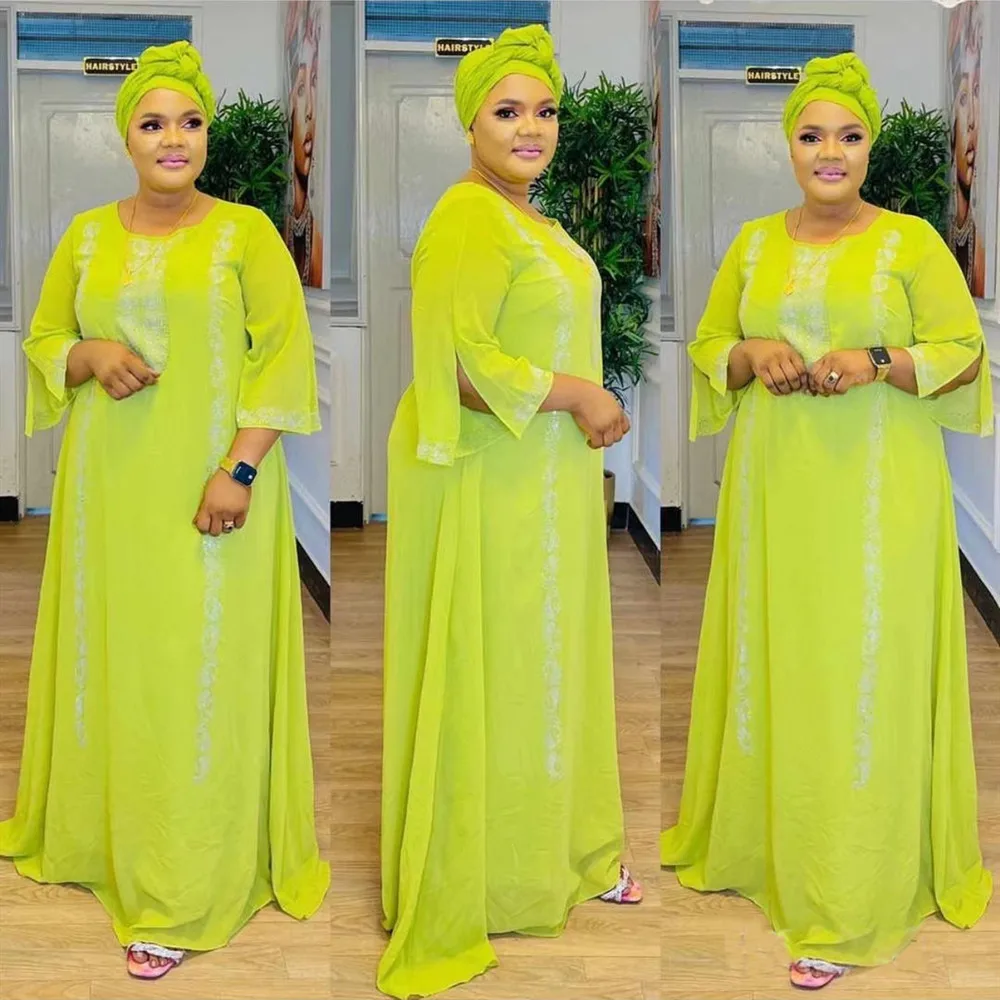 2024 African Dresses for Women Autumn African Long Sleeve O-neck Green Pink White Long Robes Muslim Abaya African Clothes
2024 African Dresses for Women Autumn African Long Sleeve O-neck Green Pink White Long Robes Muslim Abaya African Clothes