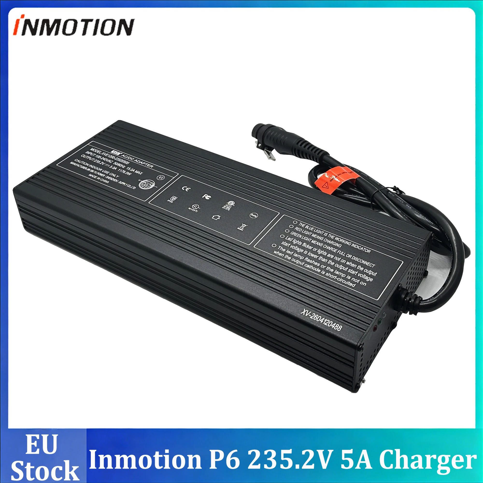 Original Inmotion P6 235.2V 5A Charger for 235.2V Inmotion VP6 Electric Unicycle Official INMOTION P6 Accessories
Original Inmotion P6 235.2V 5A Charger for 235.2V Inmotion VP6 Electric Unicycle Official INMOTION P6 Accessories