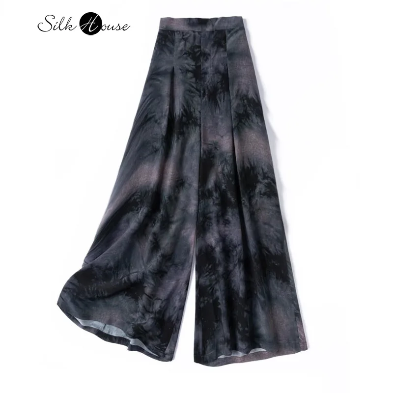 Artistic Retro Ink Print 100% Natural Mulberry Silk Crepe De Chine Comfortable Three-dimensional Cut Women's Wide Leg Pants
Artistic Retro Ink Print 100% Natural Mulberry Silk Crepe De Chine Comfortable Three-dimensional Cut Women's Wide Leg Pants