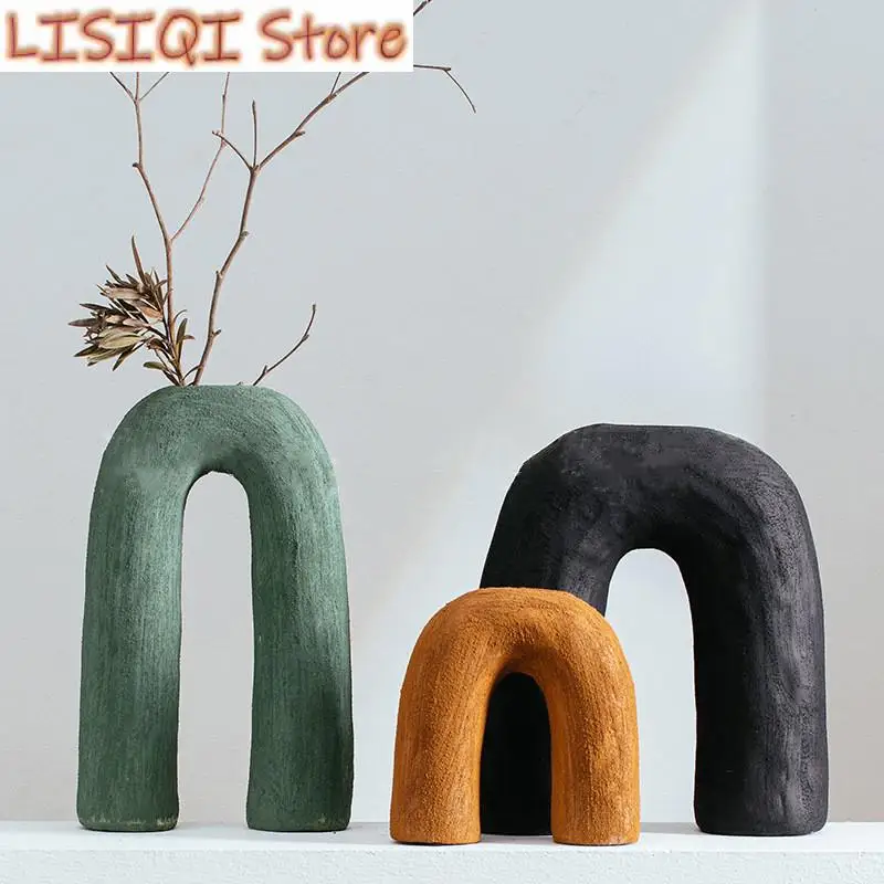 New Ceramic Vase Arc Arch Shape Geometric Openwork Abstract Flower Arrangement Accessories Flower Vase Home Decor Terrarium
New Ceramic Vase Arc Arch Shape Geometric Openwork Abstract Flower Arrangement Accessories Flower Vase Home Decor Terrarium