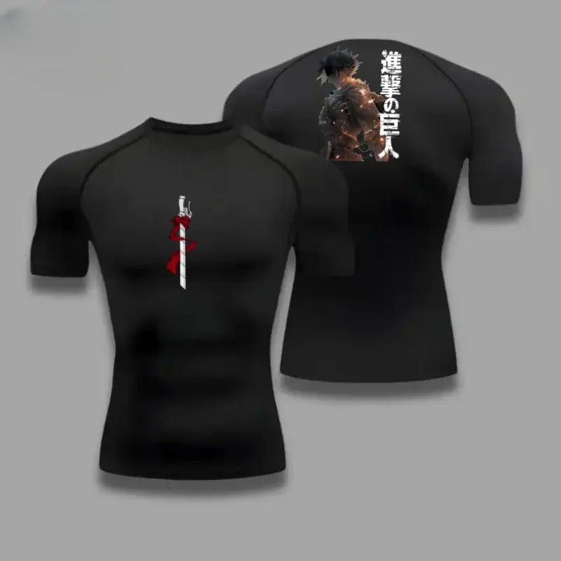 Comfortable Fitness T-shirt for Men Eren Yeager Graphic Breathable Slim Fit Top Summer Gym Jogging Training Elastic Fitness Suit
Comfortable Fitness T-shirt for Men Eren Yeager Graphic Breathable Slim Fit Top Summer Gym Jogging Training Elastic Fitness Suit