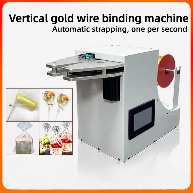 Vertical Twist Tie Machine, Automatic Bag Tying Sealing Machine with Gold Wire for Lollipop, Candy and Bread Packaging
Vertical Twist Tie Machine, Automatic Bag Tying Sealing Machine with Gold Wire for Lollipop, Candy and Bread Packaging