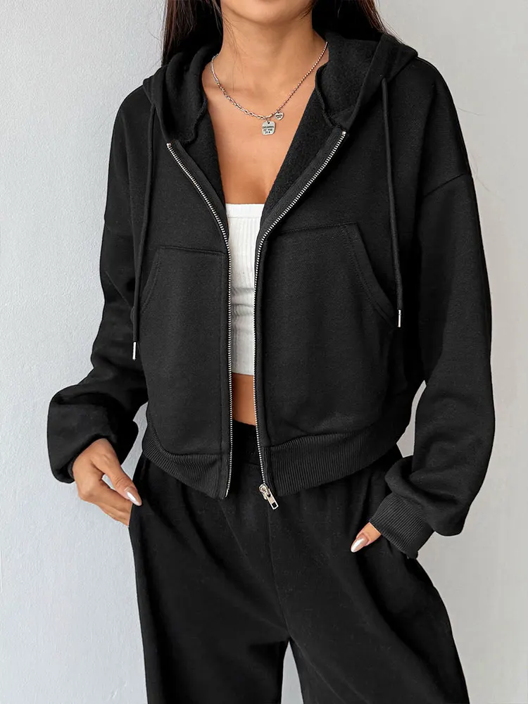 Women's Top Hoodie Autumn New Streetwear Fashion Zippers Lace-up Casual Slim Sports Coat Elegant Versatile Female Top Clothing
Women's Top Hoodie Autumn New Streetwear Fashion Zippers Lace-up Casual Slim Sports Coat Elegant Versatile Female Top Clothing