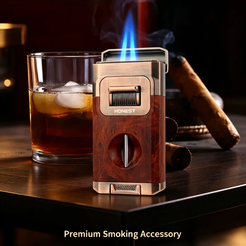 2026 New Premium Cigar Lighter, Refillable Butane Dual Nozzle Flame, Equipped with V Cutter & Holder, Gentlemen Smoker Gift
2026 New Premium Cigar Lighter, Refillable Butane Dual Nozzle Flame, Equipped with V Cutter & Holder, Gentlemen Smoker Gift