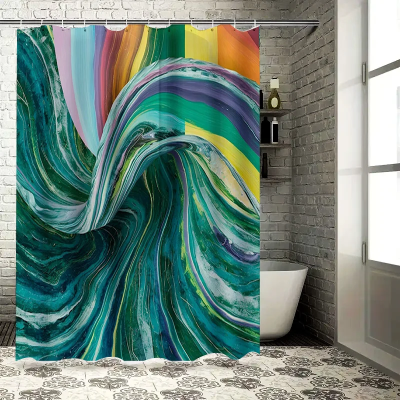 Vibrant Abstract Swirl Shower Curtain Set Decorate Bathroom Artistic Design Home Decoration Waterproof Bath Accessories Green Ye
Vibrant Abstract Swirl Shower Curtain Set Decorate Bathroom Artistic Design Home Decoration Waterproof Bath Accessories Green Ye