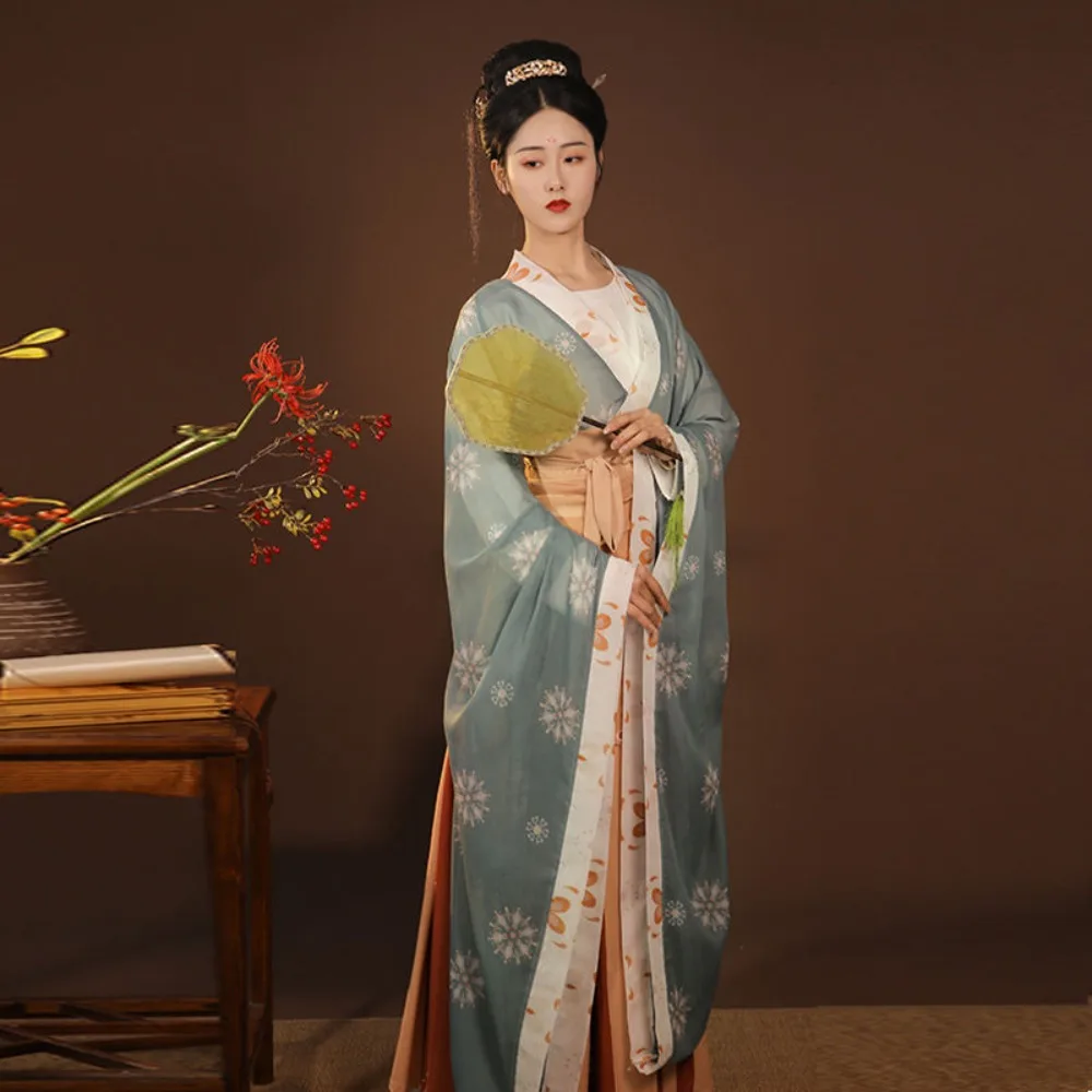 Wei-Jin Tang Dynasty Hanfu Set - Women's Modified Cross Collar Ruqun Beizi High-Waisted 3PCS Chinese Costume for Adults
Wei-Jin Tang Dynasty Hanfu Set - Women's Modified Cross Collar Ruqun Beizi High-Waisted 3PCS Chinese Costume for Adults