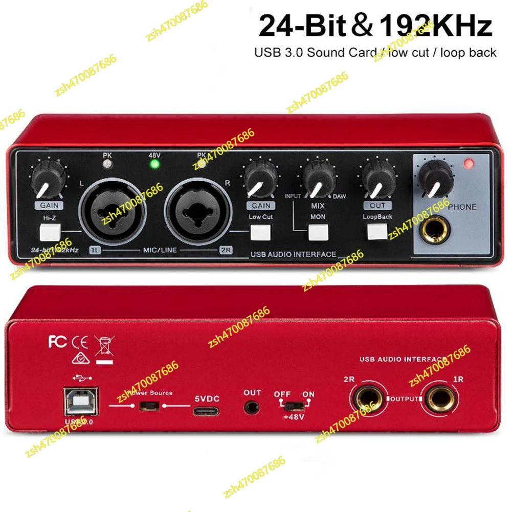 MD22 Recording Sound Card 48V Phantom Power 24-bit/192 KHZ USB Audio Interface with Loopback Monitor for Guitar Recording
MD22 Recording Sound Card 48V Phantom Power 24-bit/192 KHZ USB Audio Interface with Loopback Monitor for Guitar Recording