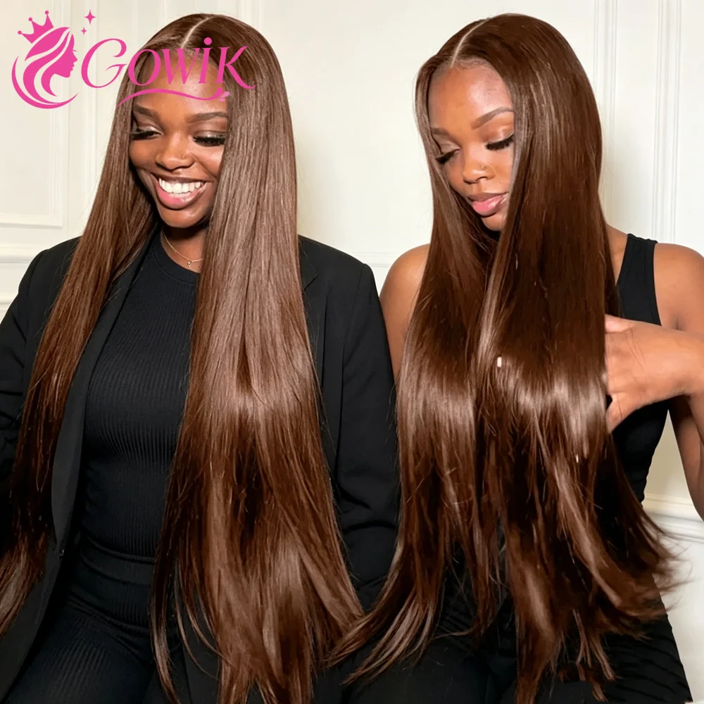 200% Density Chocolate Brown 13X6 HD Lace Front Wigs 34 36 Inch Bone Straight Human Hair Brazilian Pre Plucked Lace Frontal #4 Colored Wig For Women
200% Density Chocolate Brown 13X6 HD Lace Front Wigs 34 36 Inch Bone Straight Human Hair Brazilian Pre Plucked Lace Frontal #4 Colored Wig For Women