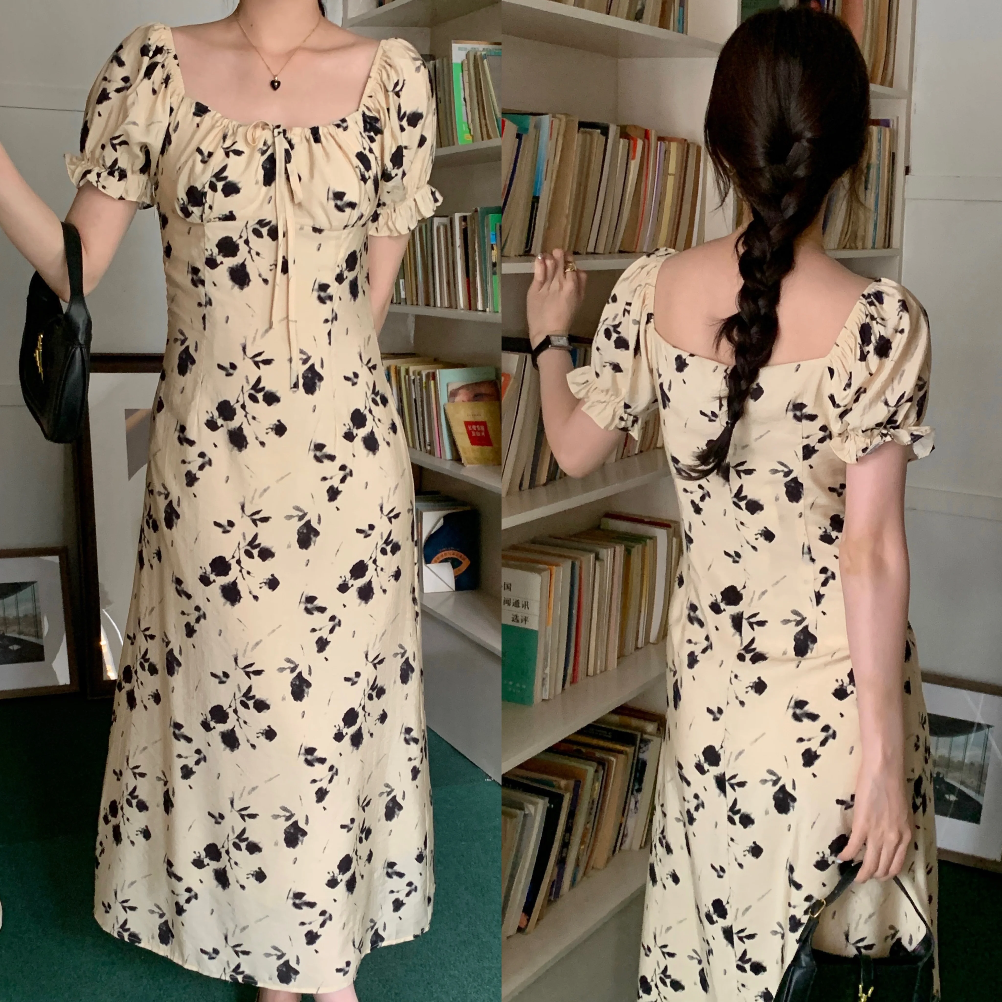 Square Neck Puff Sleeve Floral Bandage Dress Midi Elegant Summer Clothes for Women Long Korean Club Printing Slim Femme Robe
Square Neck Puff Sleeve Floral Bandage Dress Midi Elegant Summer Clothes for Women Long Korean Club Printing Slim Femme Robe