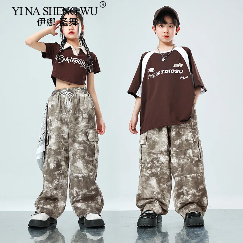 Kid Hip Hop Clothing Brown Crop Top T Shirt Camouflage Casual Strap Cargo Baggy Pants for Girl Boy Jazz Dance Costume Clothes
Kid Hip Hop Clothing Brown Crop Top T Shirt Camouflage Casual Strap Cargo Baggy Pants for Girl Boy Jazz Dance Costume Clothes
