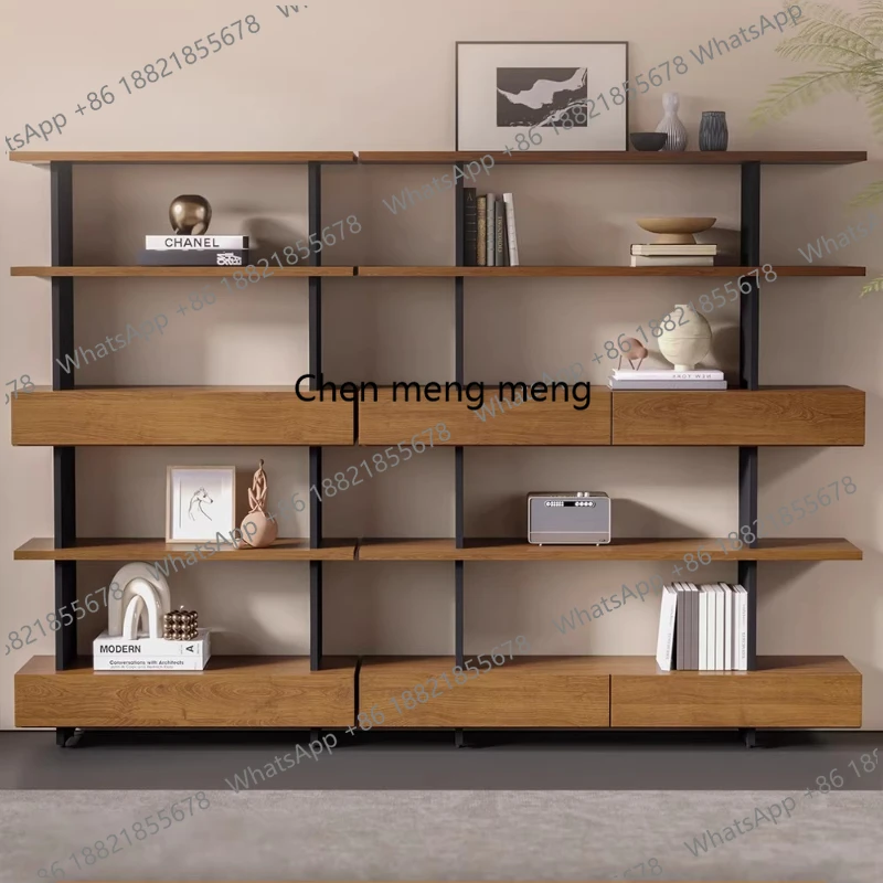 Italian simple solid wood file cabinet bookshelf, floor-to-ceiling display shelf against the wall, wrought iron living room
Italian simple solid wood file cabinet bookshelf, floor-to-ceiling display shelf against the wall, wrought iron living room