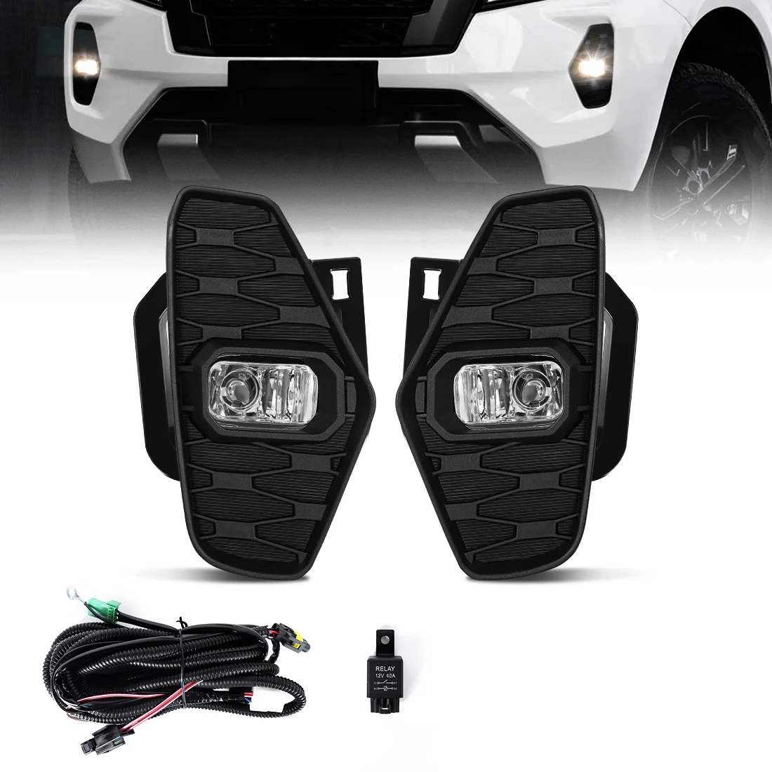 For Nissan Navara 2021-Up Bright Halogen Foglamp Set Daytime Running Lights ABS Housing PC Lens IP67 Car Accessories
For Nissan Navara 2021-Up Bright Halogen Foglamp Set Daytime Running Lights ABS Housing PC Lens IP67 Car Accessories