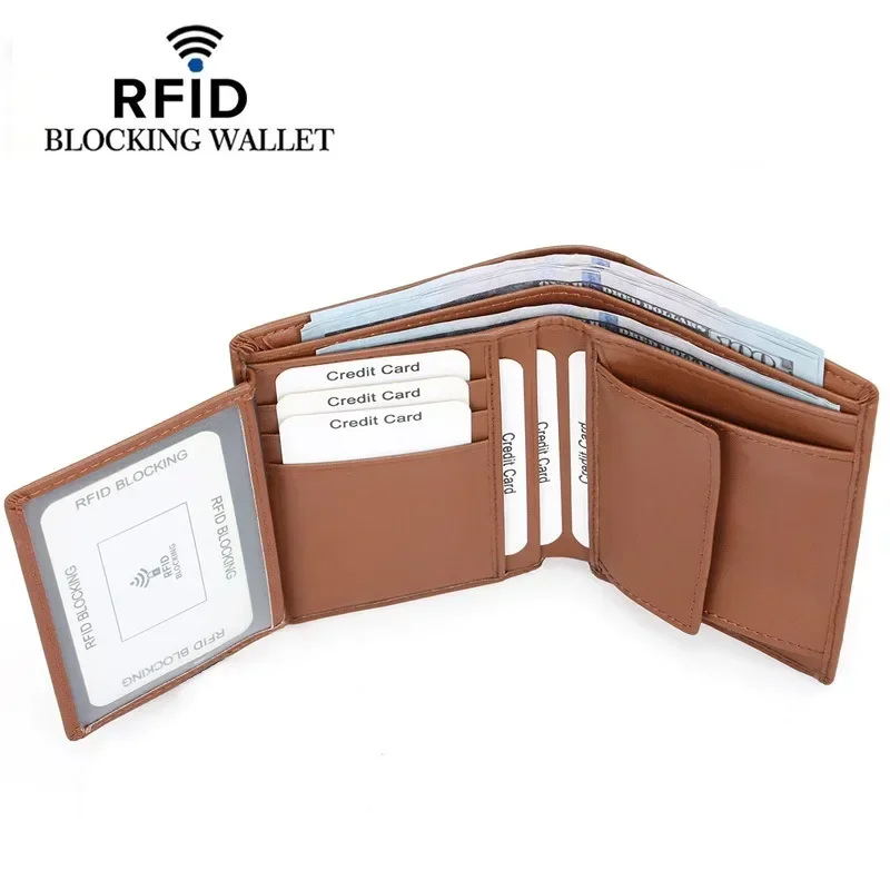 Genuine Leather Wallet RFID Men Short Causal Purses Male Wallets Multi-card Slot Coin Card Holders High Quality Slim Money Bag
Genuine Leather Wallet RFID Men Short Causal Purses Male Wallets Multi-card Slot Coin Card Holders High Quality Slim Money Bag