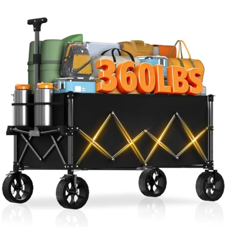 7.8 cu ft Extra Large Foldable Beach Wagon with 360lbs Capacity Heavy Duty Big Wheels for Sand All Terrain Camping Garden Sport
7.8 cu ft Extra Large Foldable Beach Wagon with 360lbs Capacity Heavy Duty Big Wheels for Sand All Terrain Camping Garden Sport