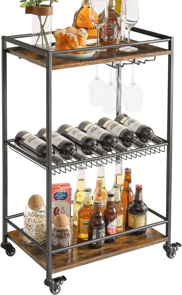 IBUYKE Bar Cart, Serving Cart for Home,Mobile Kitchen Shelf Cart with Wine Rack and Glass Holder,33.5 X 22.8 X 13.4 Inches
IBUYKE Bar Cart, Serving Cart for Home,Mobile Kitchen Shelf Cart with Wine Rack and Glass Holder,33.5 X 22.8 X 13.4 Inches