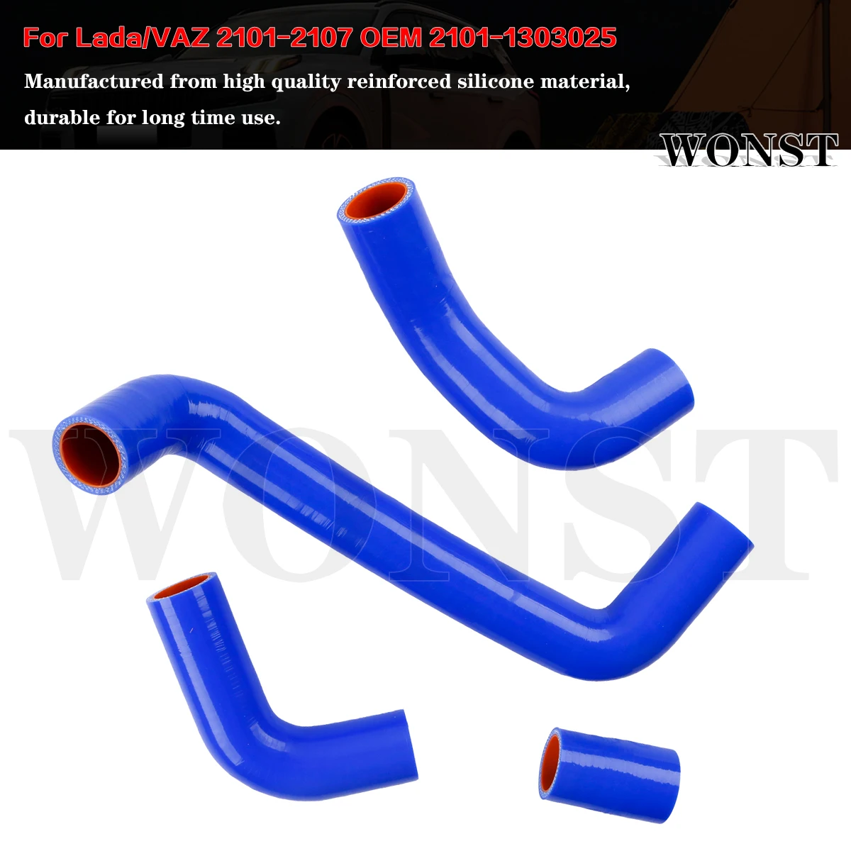 Copper Radiator Cooling Silicone Hose Kit Fit Lada/VAZ 2101-2107 OEM 2101-1303025
Copper Radiator Cooling Silicone Hose Kit Fit Lada/VAZ 2101-2107 OEM 2101-1303025