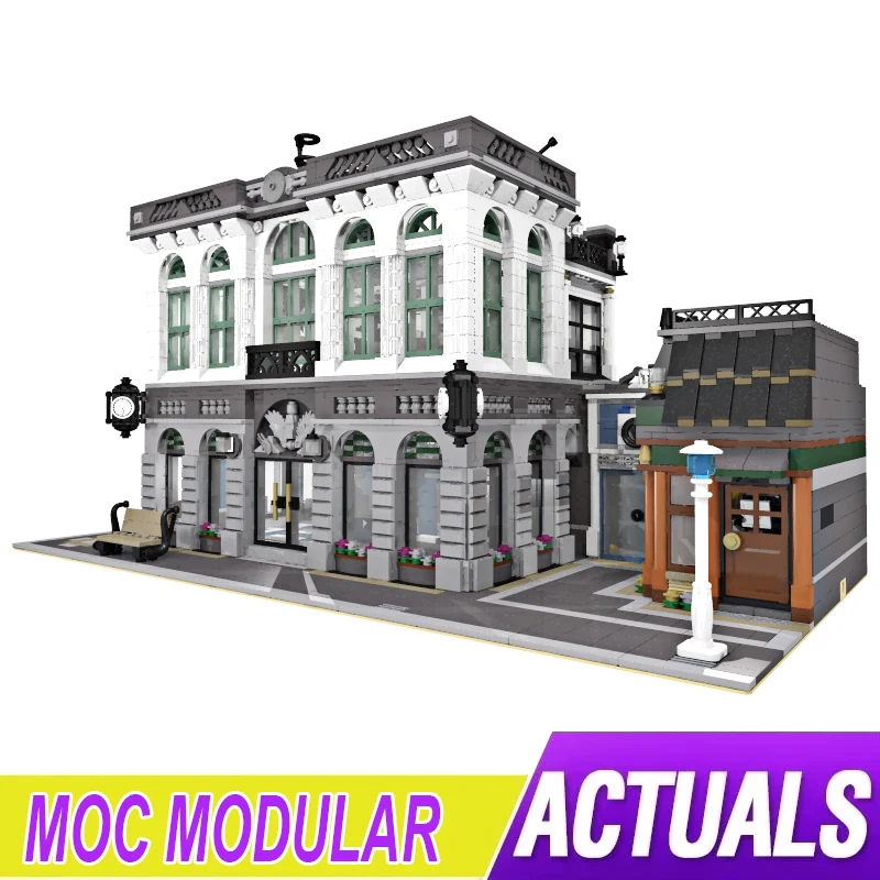 New MOC-10811 Bank with Coffee Shop Compatible 10251 Modular Building Blocks Bricks Educational Puzzle Toy Birthday Gifts
New MOC-10811 Bank with Coffee Shop Compatible 10251 Modular Building Blocks Bricks Educational Puzzle Toy Birthday Gifts