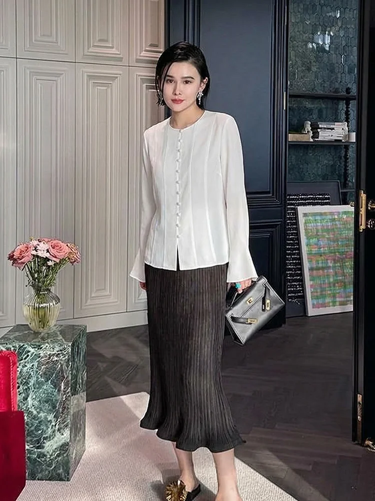 Ele Bell Sve round Ne Women's irt Design Acetate Spring Summer New Arrival Breathable Thin Long Sve Pure Color ...
Ele Bell Sve round Ne Women's irt Design Acetate Spring Summer New Arrival Breathable Thin Long Sve Pure Color ...