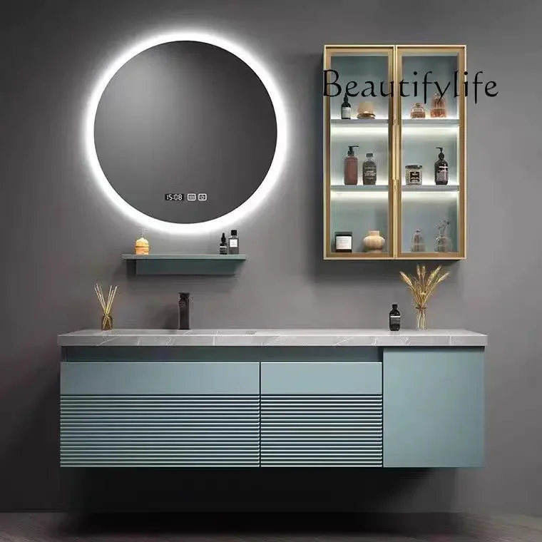 Bathroom cabinet light luxury simple modern rock slab seamless ceramic integrated basin combination hotel bathroom washstand
Bathroom cabinet light luxury simple modern rock slab seamless ceramic integrated basin combination hotel bathroom washstand