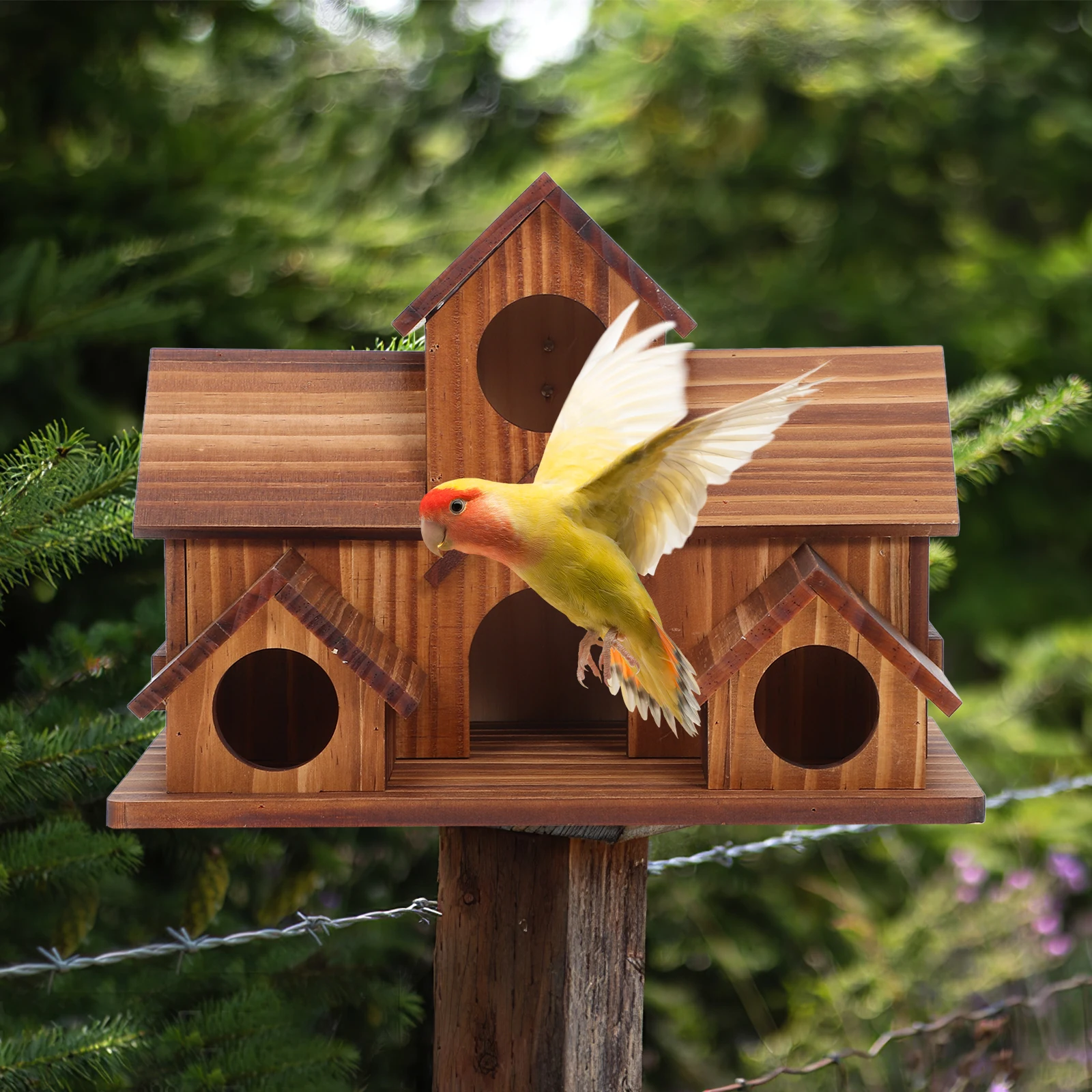 Wooden Bird's Nest Ornaments House Room Feeder Outdoor Hut for Cage Houses Outdoors outside
Wooden Bird's Nest Ornaments House Room Feeder Outdoor Hut for Cage Houses Outdoors outside