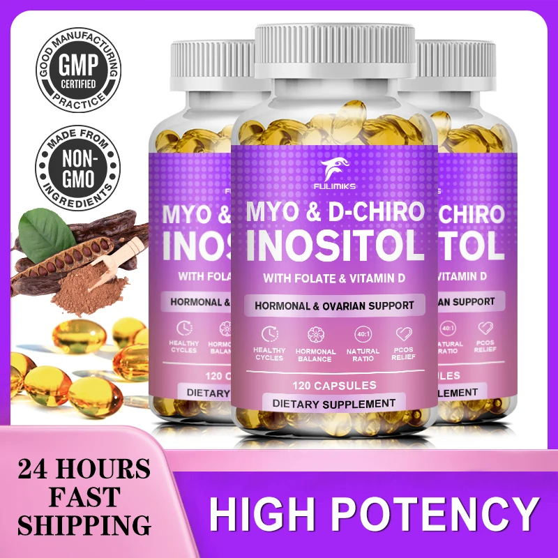 Myo-Inositol & D-Chiro Inositol Plus Folate & Vitamin D - Ideal 40:1 Ratio - Hormone Balance & Healthy Ovarian Support for Women
Myo-Inositol & D-Chiro Inositol Plus Folate & Vitamin D - Ideal 40:1 Ratio - Hormone Balance & Healthy Ovarian Support for Women