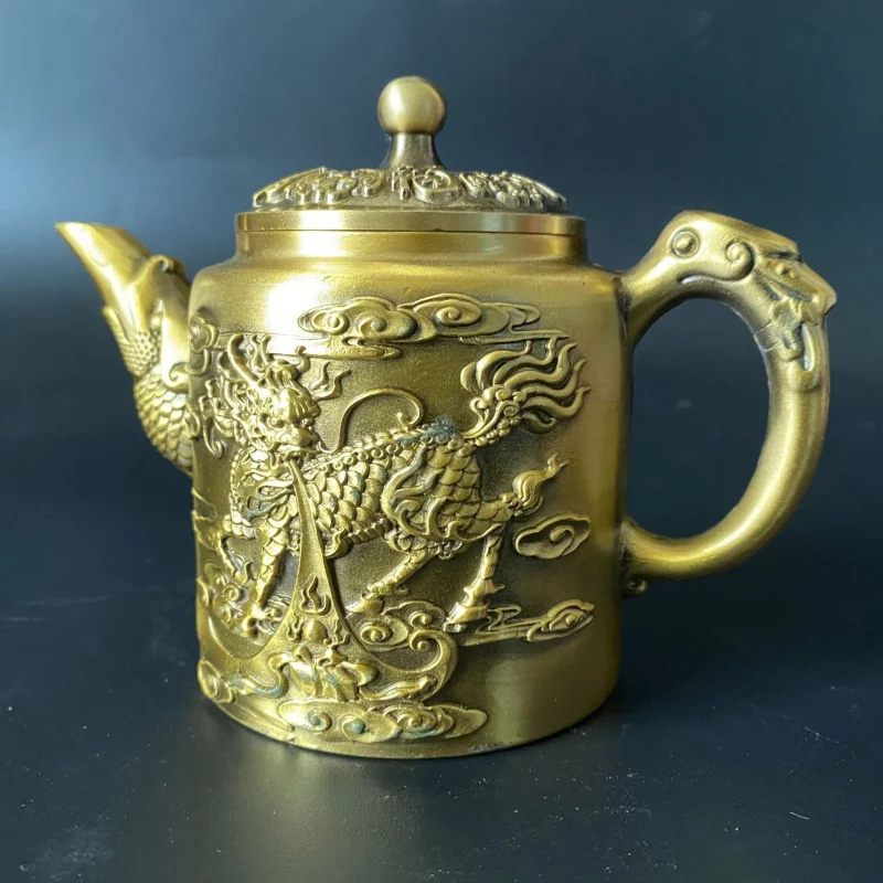 Brass KIRIN Wufu Lid Teapot Home Tea Ceremony Wine Cabinet Decorative Crafts Decoration Copper Pot Decorati
Brass KIRIN Wufu Lid Teapot Home Tea Ceremony Wine Cabinet Decorative Crafts Decoration Copper Pot Decorati