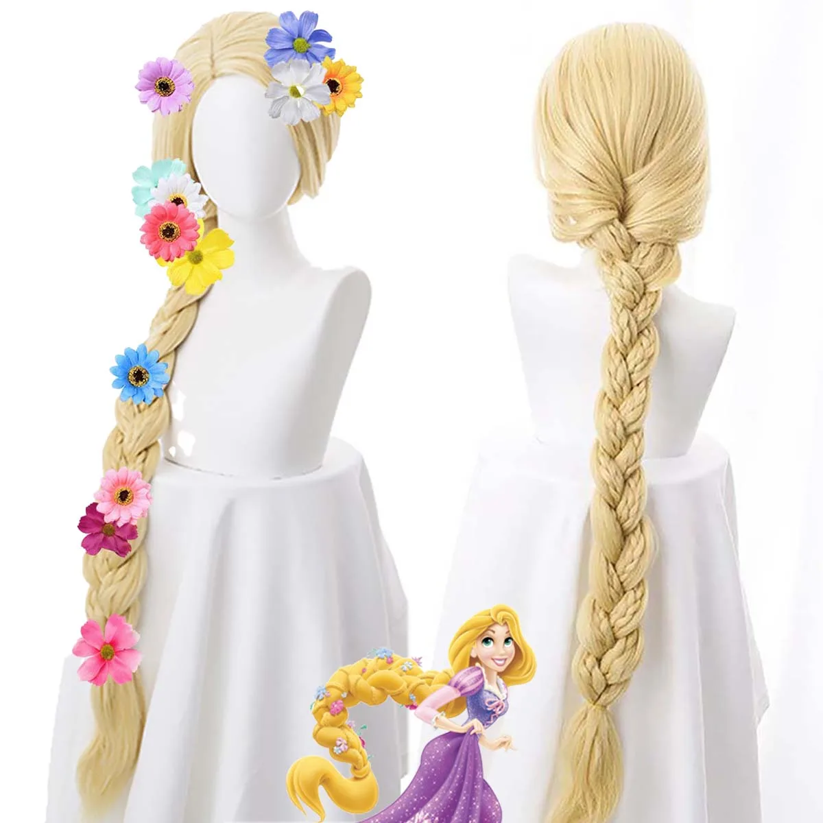Хэллоуин Женщины Принцесса Диснея Запутанная Рапунцель Косплей Длинный Светлый Парик 
Хэллоуин Женщины Принцесса Диснея Запутанная Рапунцель Косплей Длинный Светлый Парик