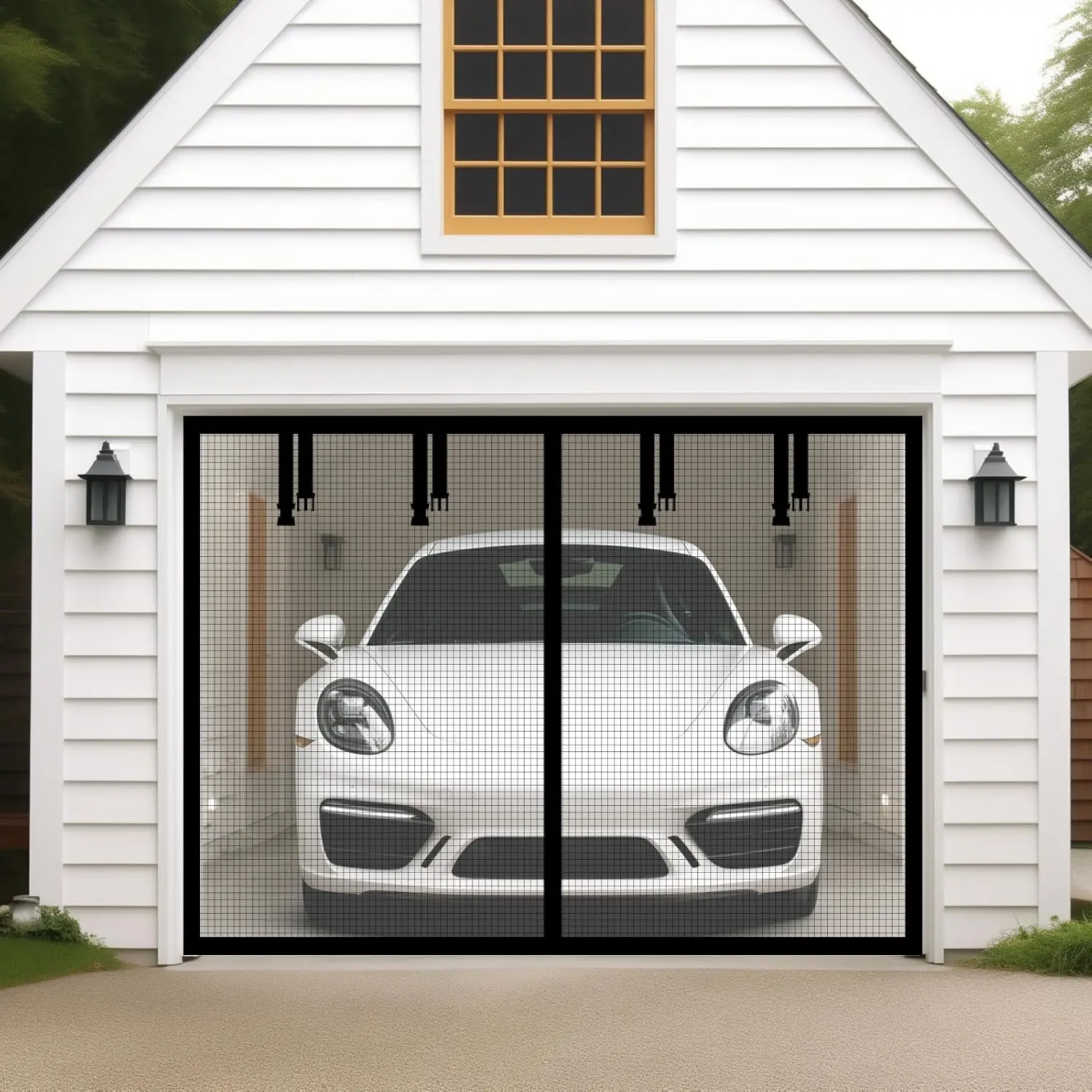 Magnetic Garage Door Screen for 1 Car 9x7 ft, Fiberglass Mesh Curtain with Hook and Loop, Black
Magnetic Garage Door Screen for 1 Car 9x7 ft, Fiberglass Mesh Curtain with Hook and Loop, Black