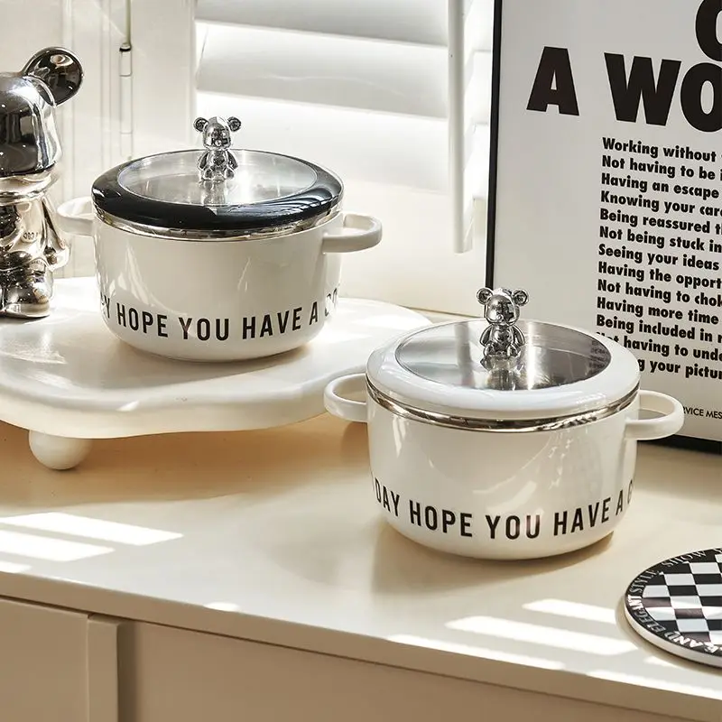 Simple Large-sized Stainless Steel Instant Noodle Bowl with Lid Instant Noodle Bowl for Student Dormitories Home Ramen Bowl
Simple Large-sized Stainless Steel Instant Noodle Bowl with Lid Instant Noodle Bowl for Student Dormitories Home Ramen Bowl
