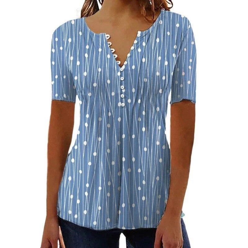 Summer Polka Dot Short Sleeve Blouse Women Fashion Casual Printed Loose Tops Shirt 2024 V-neck Clothing Blusas Mujer 24916
Summer Polka Dot Short Sleeve Blouse Women Fashion Casual Printed Loose Tops Shirt 2024 V-neck Clothing Blusas Mujer 24916