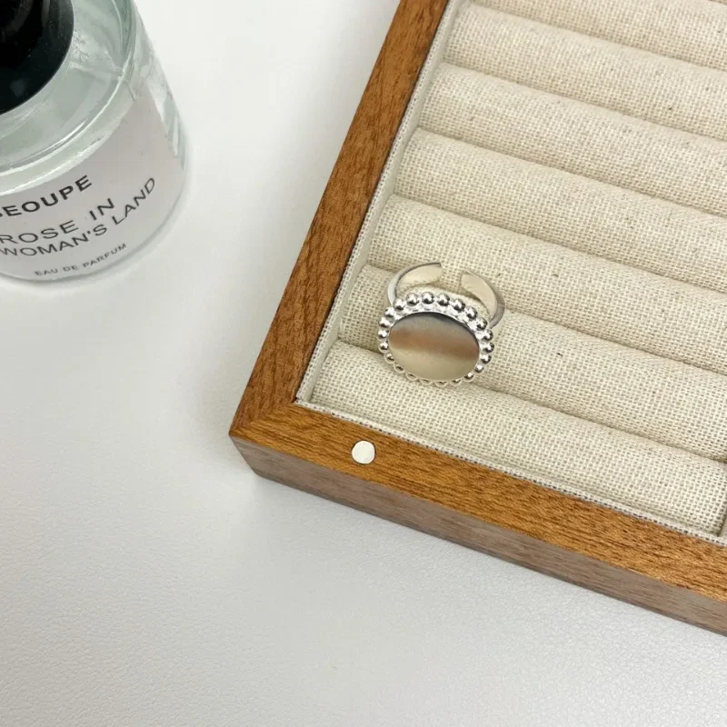 925 Sterling Silver Geometric Sunflower Plant Beads Edge Adjustable Opening Ring for Women Fine Jewelry Minimalist Accessories
925 Sterling Silver Geometric Sunflower Plant Beads Edge Adjustable Opening Ring for Women Fine Jewelry Minimalist Accessories