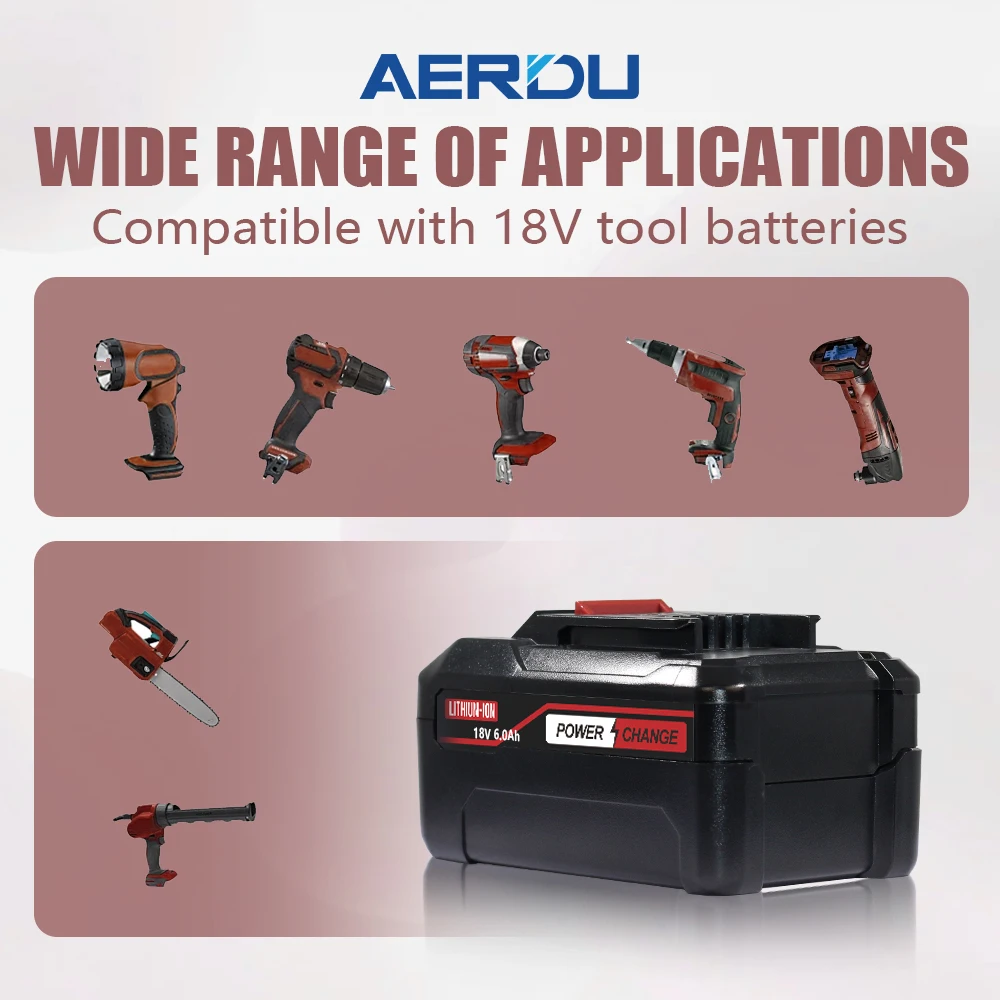 AERDU For EINHELL TE18C2 Power Tools 3Ah-6Ah Batterias Real Capacity 10C Power Battery for EINHELL 18V PX-BAT4 4511396 4511437
AERDU For EINHELL TE18C2 Power Tools 3Ah-6Ah Batterias Real Capacity 10C Power Battery for EINHELL 18V PX-BAT4 4511396 4511437