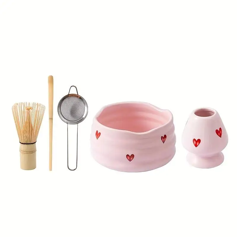 2/4/5pcs Sifter Heart Decal Ceramic Matcha Set, Cute Matcha Set Includes Matcha Bowl, Matcha Whisk And Holder, Bamboo Scoop,
2/4/5pcs Sifter Heart Decal Ceramic Matcha Set, Cute Matcha Set Includes Matcha Bowl, Matcha Whisk And Holder, Bamboo Scoop,