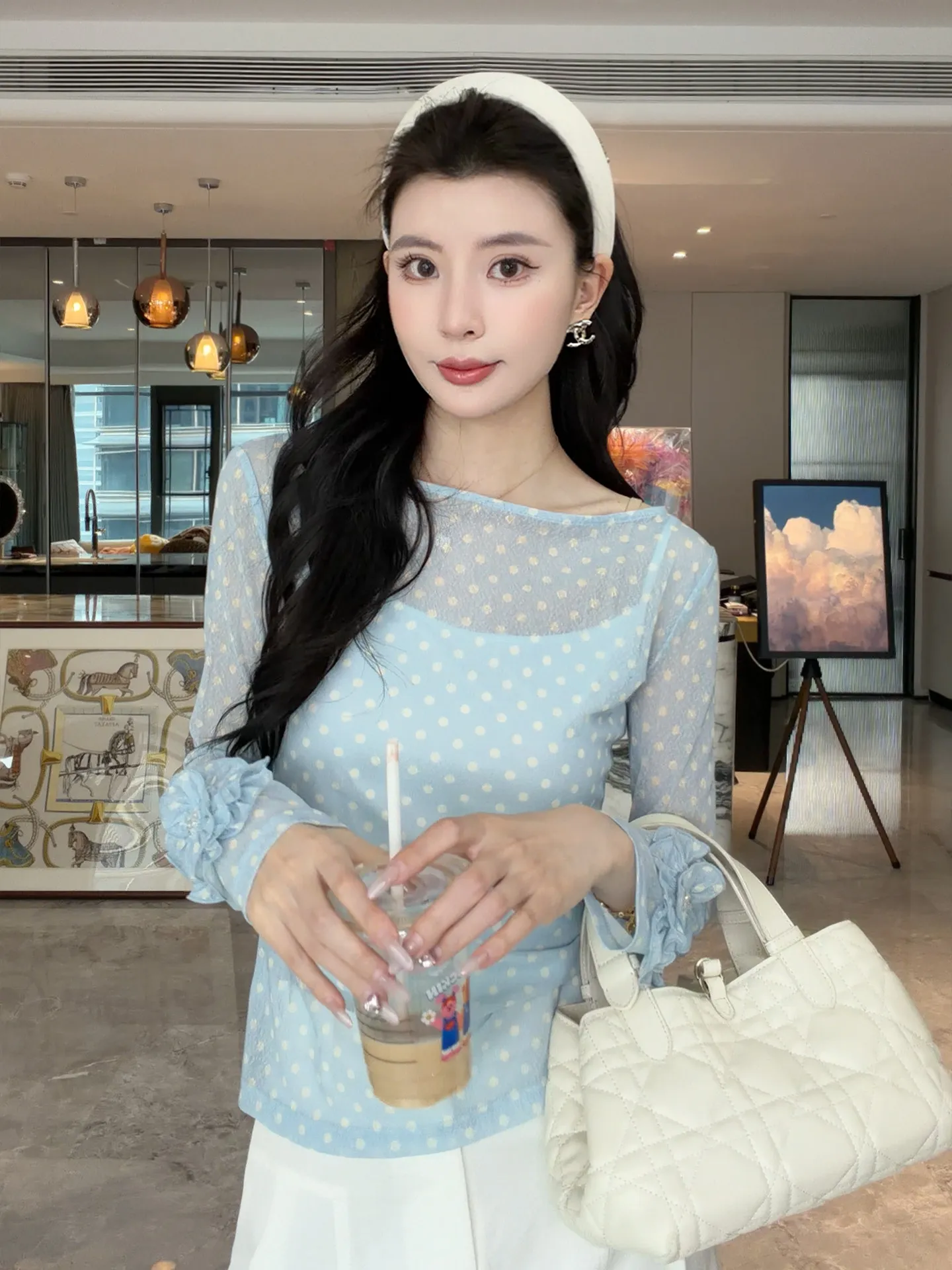 Kun Total Blue Knitted Print T-Shirt Women's Spring High-End Chiffon Top Casual Style Standard Fit Polyester Spandex Blend
Kun Total Blue Knitted Print T-Shirt Women's Spring High-End Chiffon Top Casual Style Standard Fit Polyester Spandex Blend