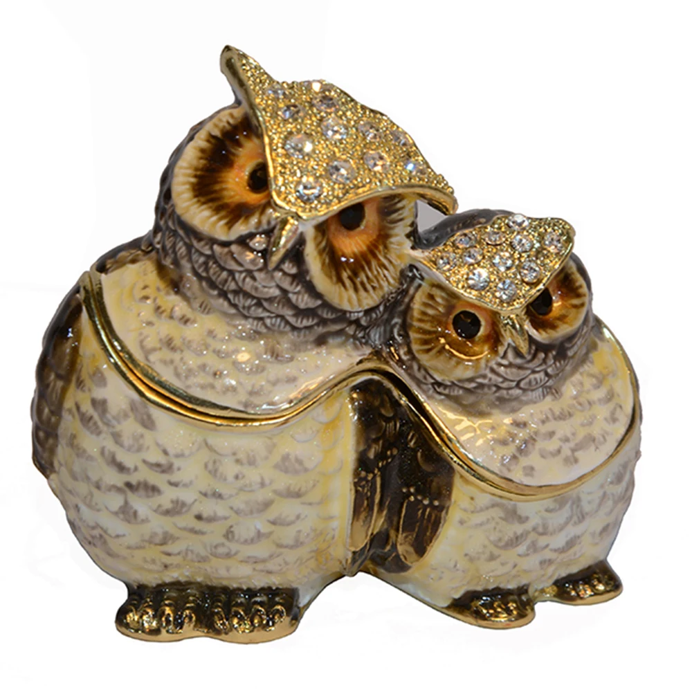 Owl Trinket Box Enameled Hand Painted Jewelry Container Metal Home Decoration Ring Holder Gift for Her
Owl Trinket Box Enameled Hand Painted Jewelry Container Metal Home Decoration Ring Holder Gift for Her