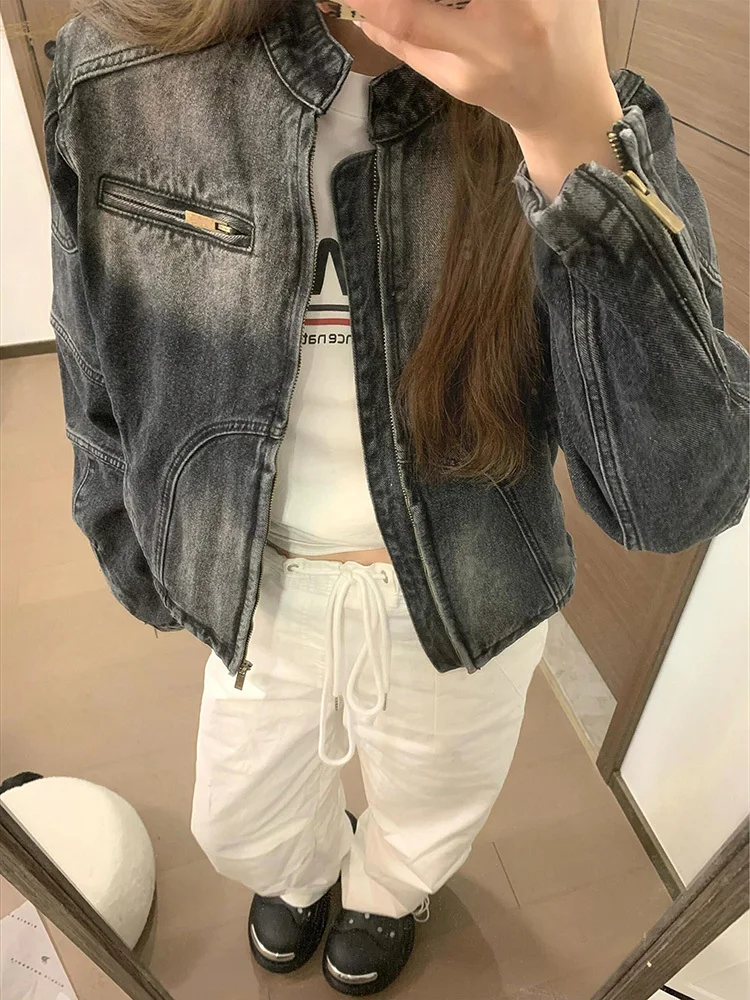 Retro washed denim jacket women's spring and autumn 2025 new style high-end chain jacket short trend cool denim
Retro washed denim jacket women's spring and autumn 2025 new style high-end chain jacket short trend cool denim
