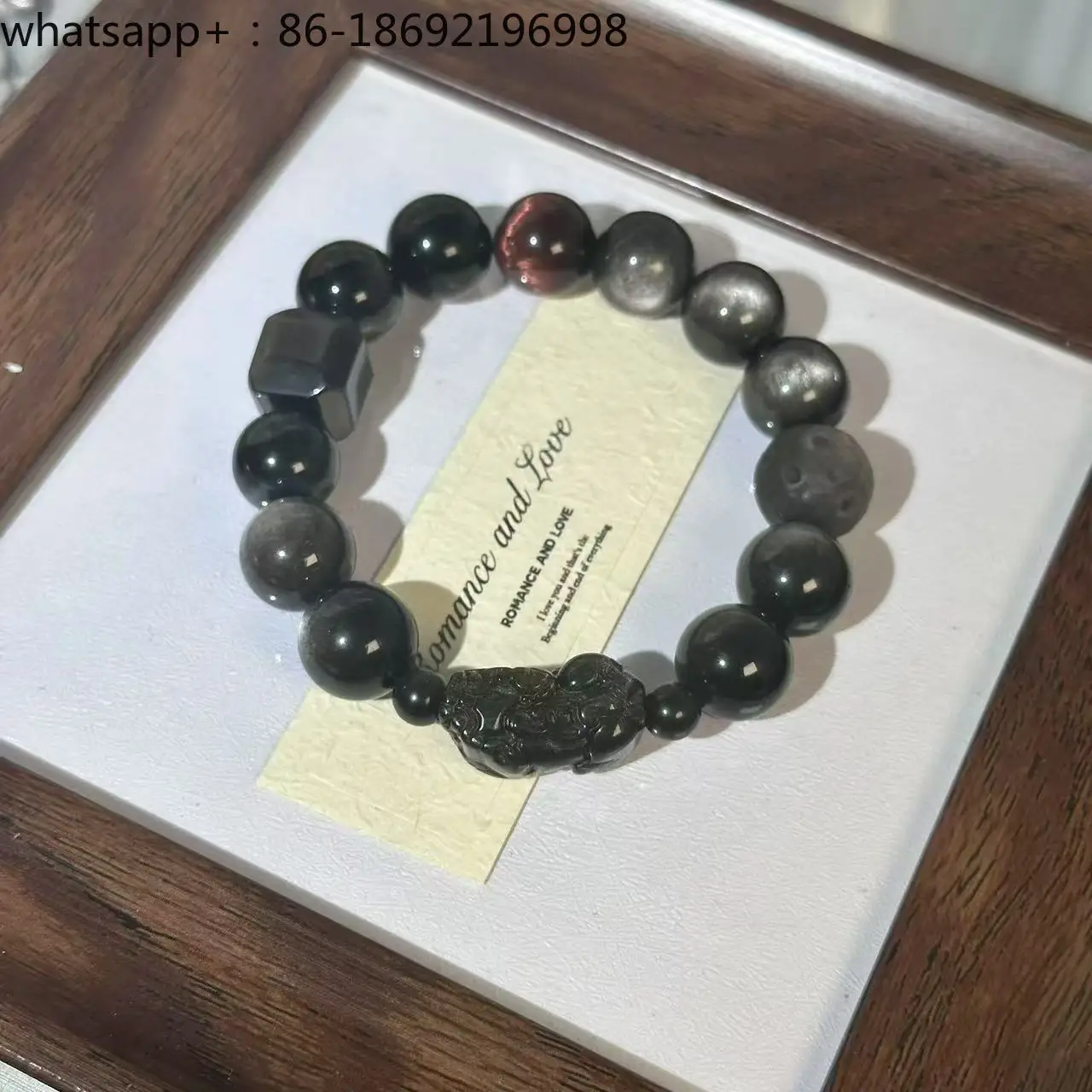 Men's Lucky Pixiu Silver Obsidian Tiger's Eye Bracelet
Men's Lucky Pixiu Silver Obsidian Tiger's Eye Bracelet