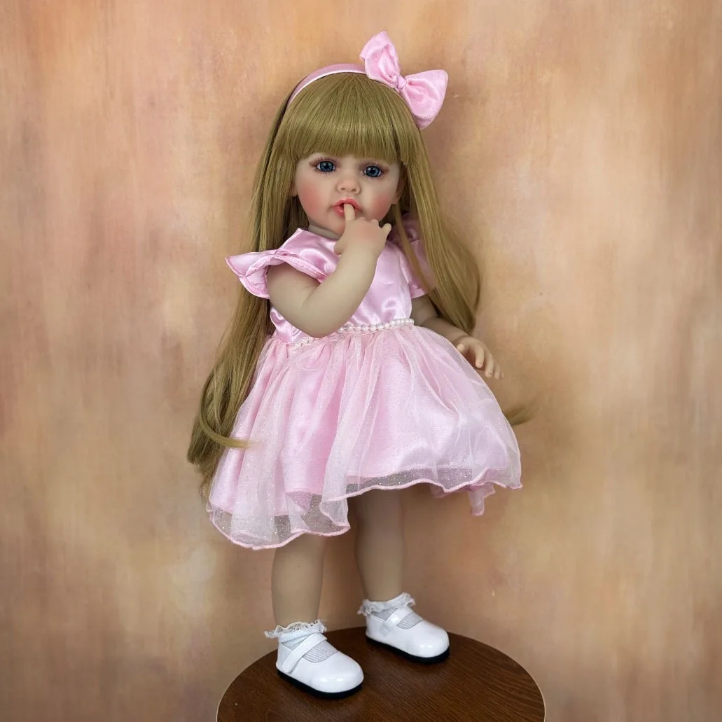 BZDOLL 22in 55cm Reborn Baby Doll Can Stand Full Body Soft Vinyl Princess Lifelike Blonde Toddler Bath Toy Lovely Birthday Gift
BZDOLL 22in 55cm Reborn Baby Doll Can Stand Full Body Soft Vinyl Princess Lifelike Blonde Toddler Bath Toy Lovely Birthday Gift
