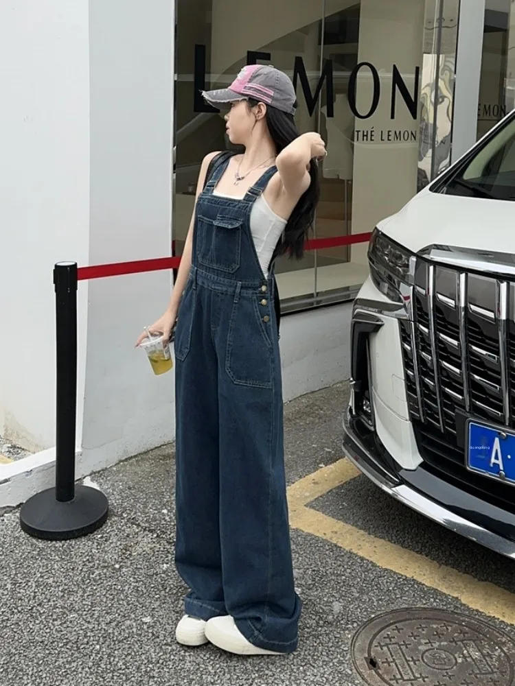 High Waist Wide Leg Denim Overalls Women's Thin New Summer Style Cotton Stretch Blue Jeans Anti-Stain Four Seasons Universal
High Waist Wide Leg Denim Overalls Women's Thin New Summer Style Cotton Stretch Blue Jeans Anti-Stain Four Seasons Universal