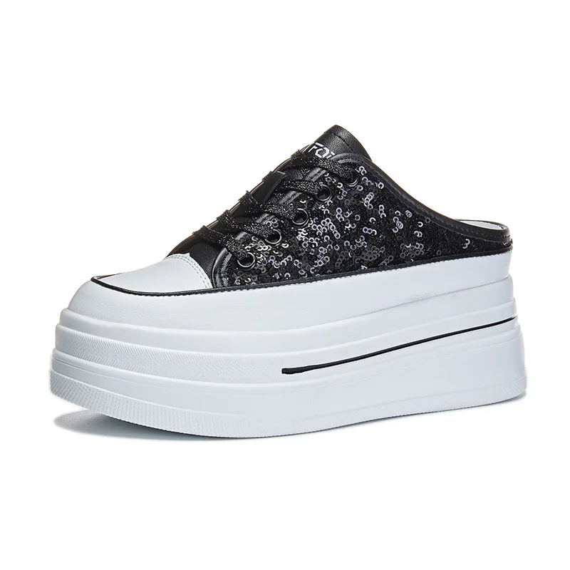 Женские тапочки на высоком каблуке 7,5 см, блестящие тапочки на платформе и подошве, женское платье, весенне-осенняя мода, Zapatillas De Mujer
Женские тапочки на высоком каблуке 7,5 см, блестящие тапочки на платформе и подошве, женское платье, весенне-осенняя мода, Zapatillas De Mujer